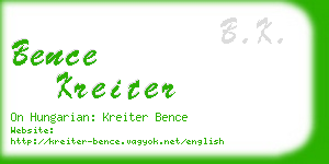 bence kreiter business card